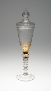 Wine Glass and Cover, Bohemia, Early 18th century. Creator: Bohemia Glass.