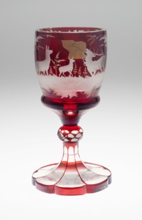 Large Wine Glass, Bohemia, c. 1850/70. Creator: Bohemia Glass.