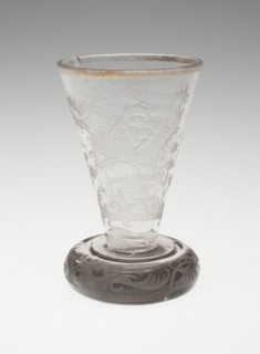 Bowl of Wine Glass with Silver Foot, Bohemia, c. 1740. Creator: Bohemia Glass.