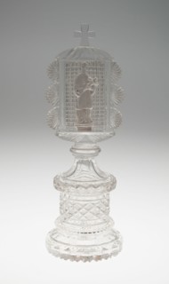 Stand with St. John Nepomuk, Bohemia, c. 1832. Creator: Bohemia Glass.