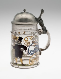 Tankard with Cover, Bohemia, 1596. Creator: Bohemia Glass.