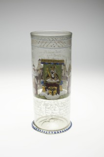 Beaker with the Emperor and Seven Electors (Kurfürsten Humpen), Germany, c. 1600. Creator: Bohemia Glass.