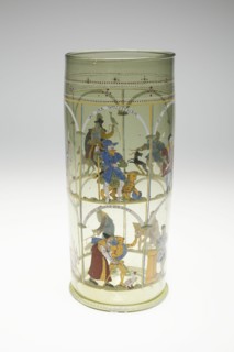 Beaker (Humpen) with the Ages of Man, Bohemia, c. 1600. Creator: Bohemia Glass.