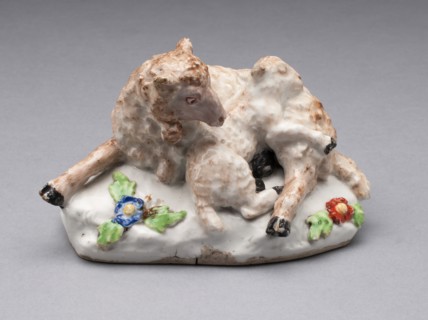 Ewe and Lamb, Bow, 1752/54. Creator: Bow Porcelain Factory.