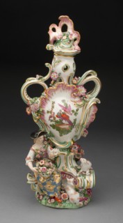 Potpourri Vase with Shepherdess, Chelsea, 1760/65. Creator: Chelsea Porcelain Manufactory.