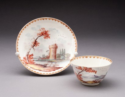 Tea Bowl and Saucer, Chelsea, c. 1755. Creator: Chelsea Porcelain Manufactory.