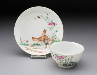 Tea Bowl and Saucer, China, c. 1750. Creator: Jingdezhen Porcelain.