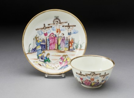 Tea Bowl and Saucer, China, c. 1750. Creator: Jingdezhen Porcelain.