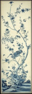 Wallpaper Panel with Birds and Flowering Trees, China, Late 18th/early 19th century. Creator: Unknown.