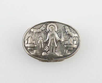 Snuffbox with Scene of St. Michael Triumphing Over the Devil, Europe, early 18th century. Creator: Unknown.