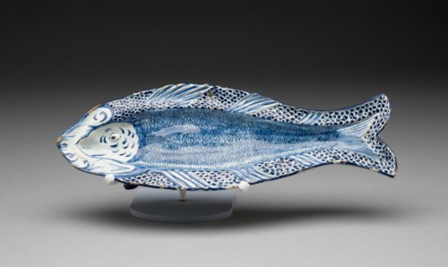 Herring Dish, Delft, c. 1740. Creator: Delftware.