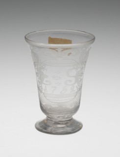 Hogarth Cordial Glass, England, 1752. Creator: Unknown.