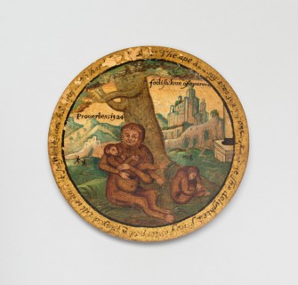 Trencher with a Scene from Aesop's Fables, England, c. 1600. Creator: Unknown.