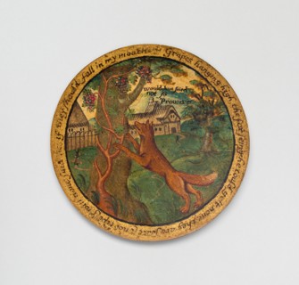 Trencher with a Scene from Aesop's Fables, England, c. 1600. Creator: Unknown.