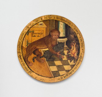 Trencher with a Scene from Aesop's Fables, England, c. 1600. Creator: Unknown.
