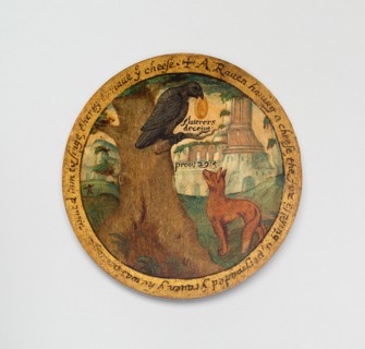 Trencher with a Scene from Aesop's Fables, England, c. 1600. Creator: Unknown.