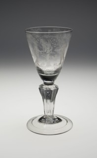 Commemorative Wineglass for the Coronation of George I, , c. 1714 (Engraved 1716). Creator: Unknown.