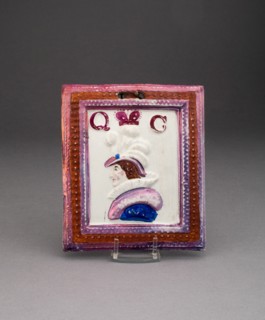 Plaque with Portrait of Queen Charlotte or Caroline, Staffordshire, c. 1810. Creator: Staffordshire Potteries.