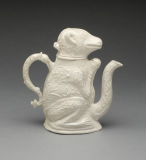 Teapot in the Form of a Squirrel, Staffordshire, c. 1745. Creator: Staffordshire Potteries.