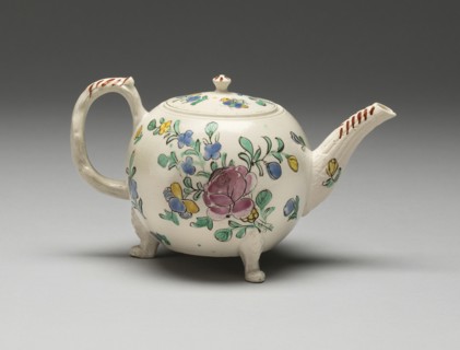 Teapot, Staffordshire, 1750/65. Creator: Staffordshire Potteries.