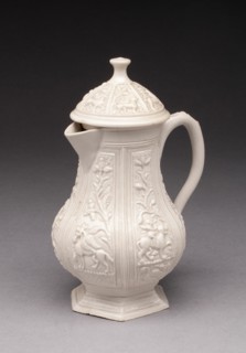 Coffee Pot, Staffordshire, c. 1750. Creator: Staffordshire Potteries.