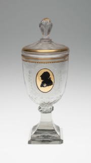 Covered Goblet with Silhouette Bust of King Frederich the Great, Germany, c. 1795. Creator: Unknown.