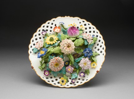 Plate with Applied Flowers, Meissen, 1763/74. Creator: Meissen Porcelain.