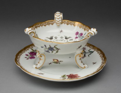 Chafing Dish or Plate Warmer, Meissen, 1737/40. Creator: Meissen Porcelain.