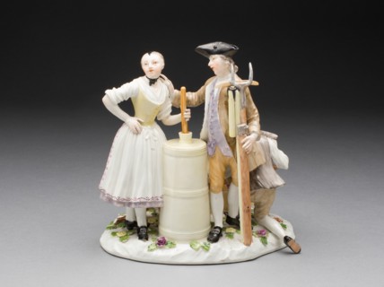 Farm Group of Three Figures, Meissen, 1760/70. Creator: Meissen Porcelain.