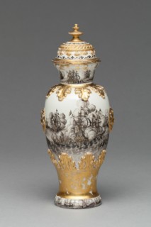 Vase and Cover (one of a pair), Meissen, 1715/20. Creator: Meissen Porcelain.