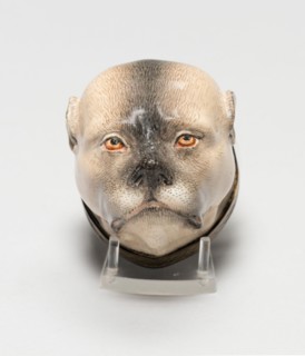 Box in the Form of a Pug's Head, Meissen, c. 1750. Creator: Meissen Porcelain.