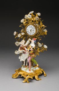 Harlequin Family Clock, Meissen, c. 1740. Creator: Meissen Porcelain.