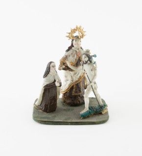Virgin and Child with John the Baptist, France, 18th century. Creator: Verres de Nevers.