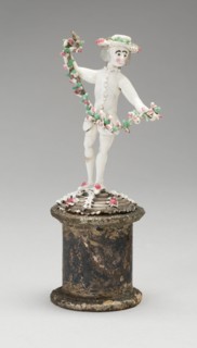 Man Holding a Garland, France, 1750/99. Creator: Verres de Nevers.
