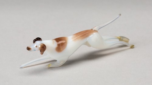 Leaping Dog, France, 18th century. Creator: Verres de Nevers.