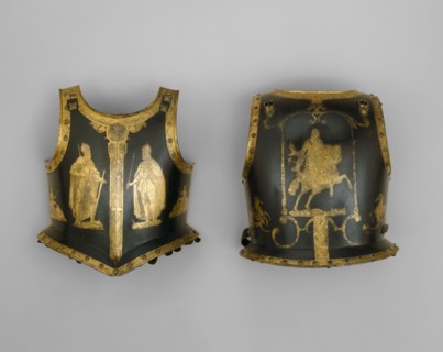 Zischägge (Helmet) and Cuirass of Emperor Ferdinand II, Southern Germany, c. 1620. Creator: Unknown.