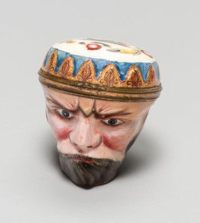 Bonbonnière: Head of Neptune, South Staffordshire, 1760/80. Creator: Staffordshire Potteries.