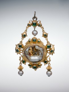 Pendant with the Penitent Saint Jerome, Spain, c. 1650 (central jewel); c. 1700 (mount). Creator: Unknown.