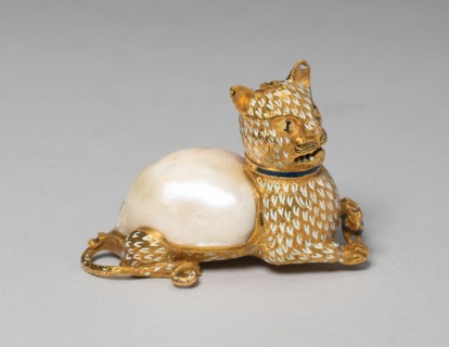 Baroque Pearl Mounted as a Cat Holding a Mouse, Spain, 17th century. Creator: Unknown.