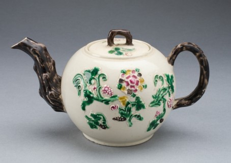 Teapot, Staffordshire, c. 1750. Creator: Staffordshire Potteries.