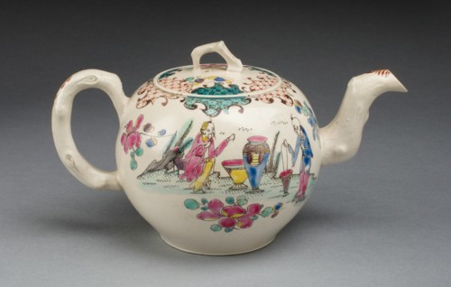 Teapot, Staffordshire, c. 1750. Creator: Staffordshire Potteries.