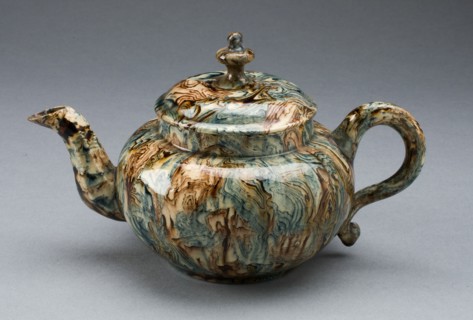 Teapot, Staffordshire, 1750/59. Creator: Staffordshire Potteries.