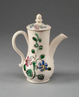 Miniature Coffee Pot, Staffordshire, c. 1760. Creator: Staffordshire Potteries.