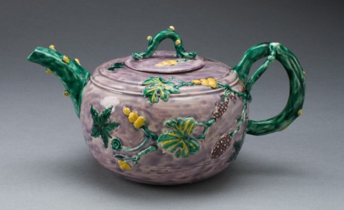 Teapot, Staffordshire, c. 1750. Creator: Staffordshire Potteries.