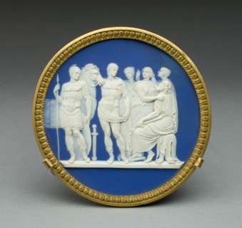Plaque with Priam and Achilles, Burslem, c. 1790. Creator: Wedgwood.