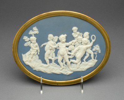 Plaque with Boys Playing, Burslem, 1769/80. Creator: Wedgwood.