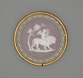Plaque with Cupid and Lion, Burslem, c. 1780. Creator: Wedgwood.
