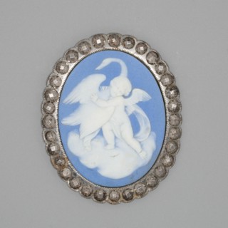 Medallion with Cupid and Swan, Burslem, Late 18th century. Creator: Wedgwood.