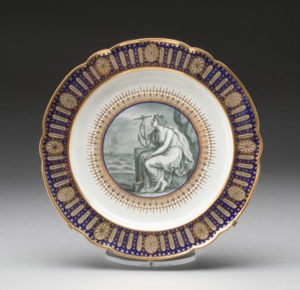 Plate from the Duke of Clarence Service, Worcester, c. 1792. Creator: Royal Worcester.