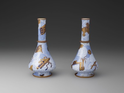 Pair of Bottles, Worcester, 1878. Creator: Royal Worcester.